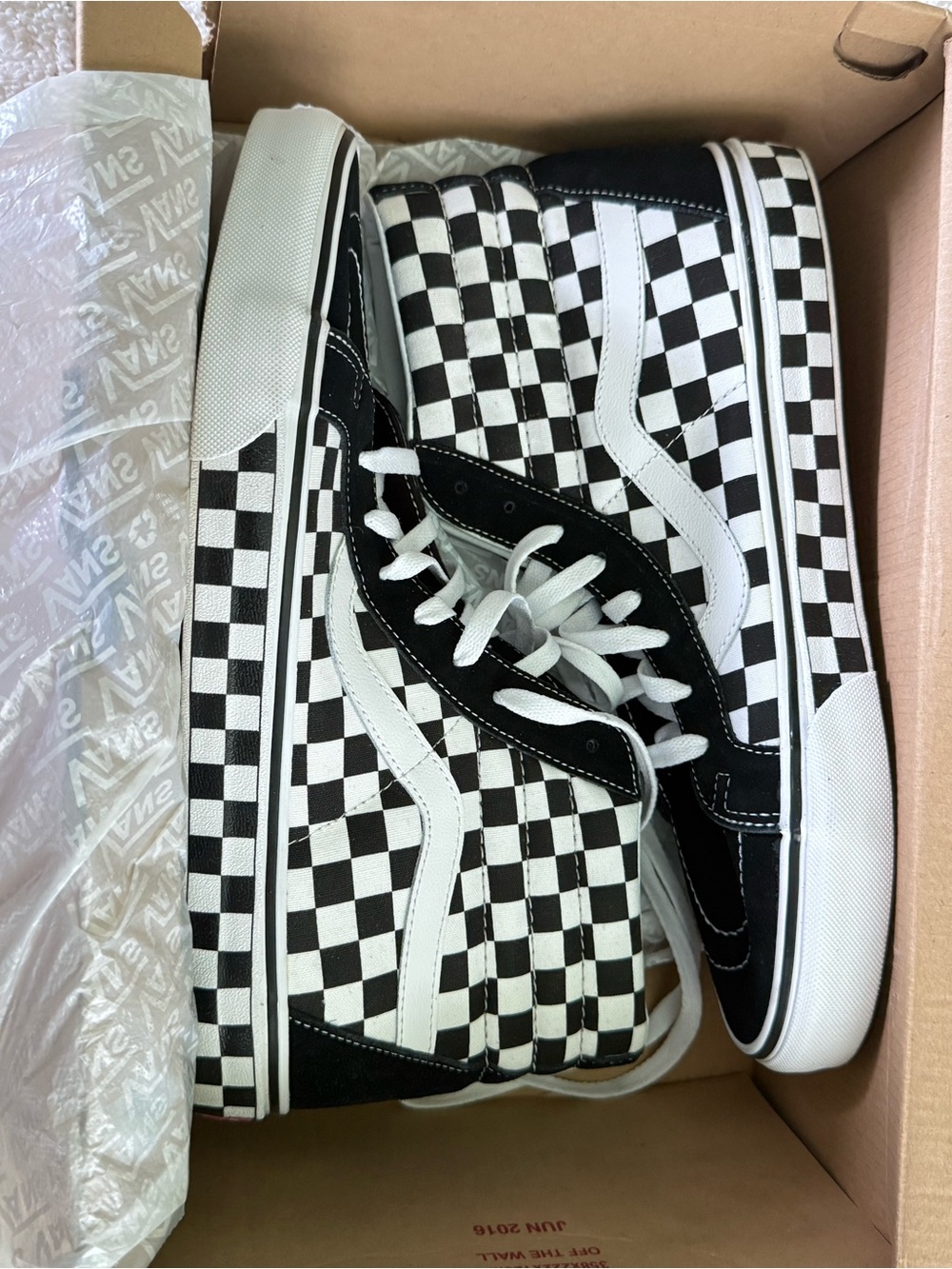 Vans Checkerboard Sk8-Hi Sneakers - Black & White